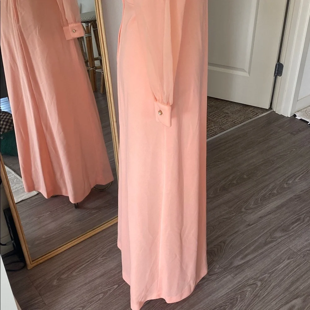 Vintage 1970s Coral Embellished Maxi Dress